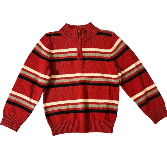 Sonoma Life Style Sweater Boys Red 1/4 Zip Long Sleeve 4T - Picture 2 of 4